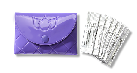 Discreet gel packet carrying case.